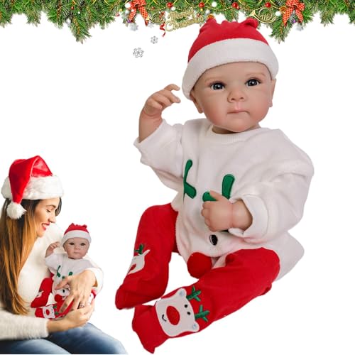 Wiedergeborene Puppe für Kinder, Bildungskindpuppe | 19 -Zoll -Weihnachtsfest -Thema wiedergeborene Puppen, realistische kleine Puppen für Mädchen Kinder Wiedergeborene Puppe für Kinder, Bildungskindpuppe | 19 -Zoll -Weihnachtsfest -Thema wiedergeborene Puppen, realistische kleine Puppen für Mädchen Kinder von Generic