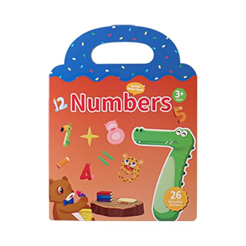 Wiederverwendbare Aufkleber Bücher Spielzeug, ruhiges Aufkleberbuch, Wasserdichtes tragbares Puzzlepapier, Faltbare Notwendigkeit Dekoration, Frühschullehrmittel für Alter 3+ mit Griff für Fenster von Generic