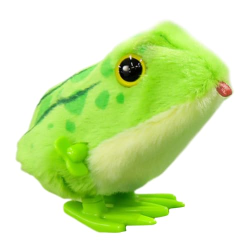 Wind -up -Froschspielzeug - süßer kriechender Plüschfrosch mit Frühlingsmechanismus, Uhrwerk Jumping Toy | Fun Interactive Frog Figur für Kleinkinder, Kinderlernspielset, Vorschulspielzeug, Partyverso von Generic