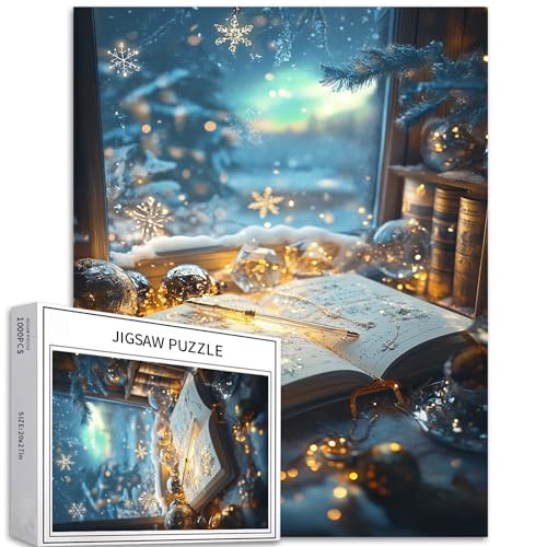 Wintertagebuch, 1000-teiliges Puzzle für Erwachsene, Weihnachts-Fantasieatmosphäre, Kunst-Puzzle, bunte DIY-Puzzles für Heimdekoration, Geschenke, Familienpuzzle, perfekt für Spieleabende, 50 x 70 cm Wintertagebuch, 1000-teiliges Puzzle für Erwachsene, Weihnachts-Fantasieatmosphäre, Kunst-Puzzle, bunte DIY-Puzzles für Heimdekoration, Geschenke, Familienpuzzle, perfekt für Spieleabende, 50 x 70 cm von Generic