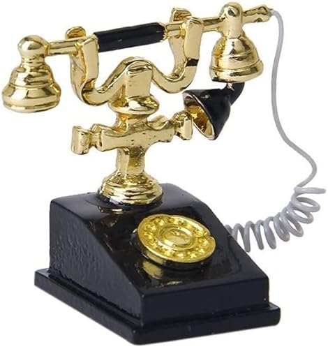 Winzige Vintage Telefon Puppenhaus Handwerk Miniatur Spielszene 1:12 Modell Puppenhaus Zubehör Dekoration Langlebig und modisch Winzige Vintage Telefon Puppenhaus Handwerk Miniatur Spielszene 1:12 Modell Puppenhaus Zubehör Dekoration Langlebig und modisch von Generic