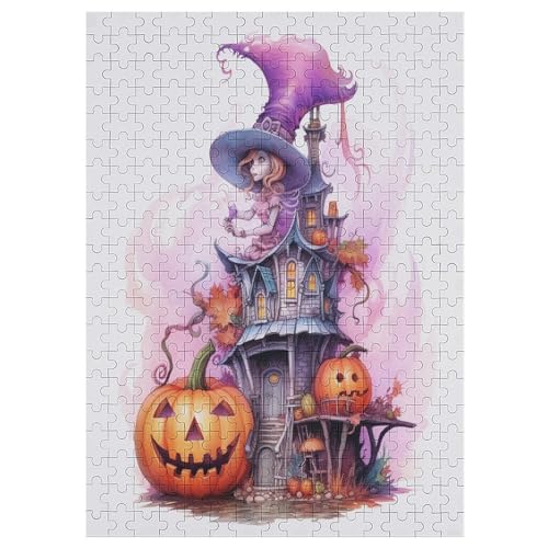 Witch with Candy House - 1000 Teile Puzzle – - Hochauflösendes - Gelegenheitsspiel – 1000 Teile Holzpuzzle 300 PCS von Generic