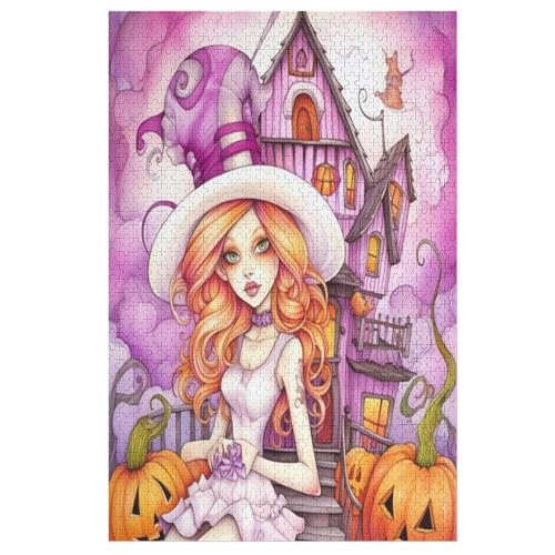 Witch with Candy House Puzzle 1000 PCS - Erwachsenenpuzzle Mit - Geschicklichkeitsspiel Für Die Ganze Familie - Ideal Als Holzpuzzle von Generic