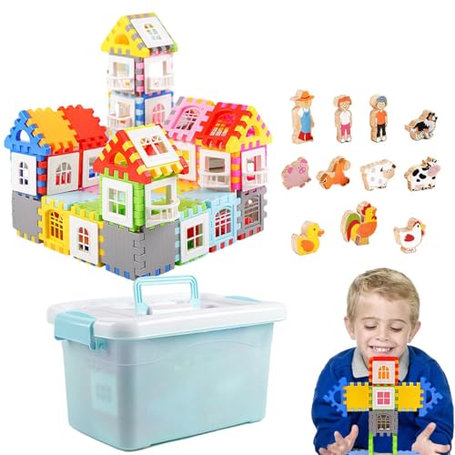 Wohnungsbau Bausteine für Kinder - Haus Bausteine Spielzeug - Kreative Spielzeugbausteine Bausatz, G Partikel Home Decor Blöcke Wohnungsbau Bausteine für Kinder - Haus Bausteine Spielzeug - Kreative Spielzeugbausteine Bausatz, G Partikel Home Decor Blöcke von Generic