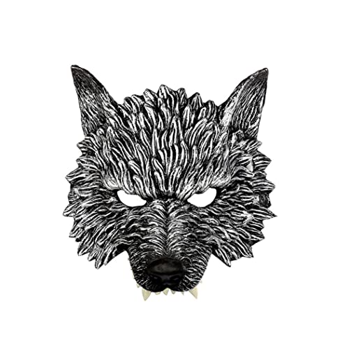 Wolf Maske Werwolf Halbmaske 3d Halloween Werwolf Wolf für Maskerade Cosplay Requisiten Halloween Partyzubehör von Generic