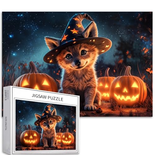 Wolfsjunges Halloween-Thema, 1000-teiliges Puzzle für Erwachsene, Anfänger, Familie, Spaß, Basteln, bunte Kunst, Heimdekoration, Geschenk, 68 x 50 cm Wolfsjunges Halloween-Thema, 1000-teiliges Puzzle für Erwachsene, Anfänger, Familie, Spaß, Basteln, bunte Kunst, Heimdekoration, Geschenk, 68 x 50 cm von Generic