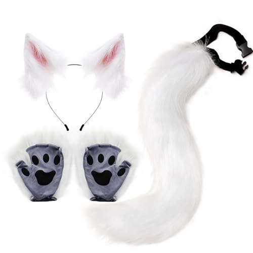 Wolfskostüm - Wolfsohren, Stirnband, Handschuhe & Schwanz | Lupos Kostüm Set für Damen, für Kostüme, Set für Kinder und Erwachsene, Halloween, f Wolfskostüm - Wolfsohren, Stirnband, Handschuhe & Schwanz | Lupos Kostüm Set für Damen, für Kostüme, Set für Kinder und Erwachsene, Halloween, f von Generic