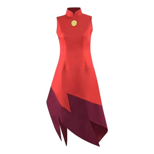 Womens Anime Cosplay Kostüm Für Edalyn Rotes Kleid Anzug Halloween Uniform Outfit (Rot,XXL) von Generic