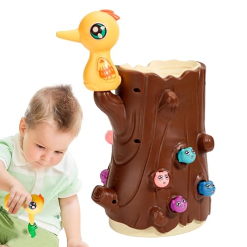 Woodpecker Wurmspielzeug – Montssori Learning and Educational Toddler Toy | ABS Baby Activity Toy | Magnetisches Vogelfutterspiel mit bunten | Perfekt für Weihnachtsgeschenke von Generic