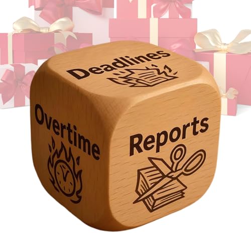 Work Dice | Sechs Freche Sprüche Holz Gag-Geschenk - Büro Stressabbau Und Entspannung Mit Arbeitswürfel,Für Kollegen Freunde Familie Frauen Männer Ihn Work Dice | Sechs Freche Sprüche Holz Gag-Geschenk - Büro Stressabbau Und Entspannung Mit Arbeitswürfel,Für Kollegen Freunde Familie Frauen Männer Ihn von Generic