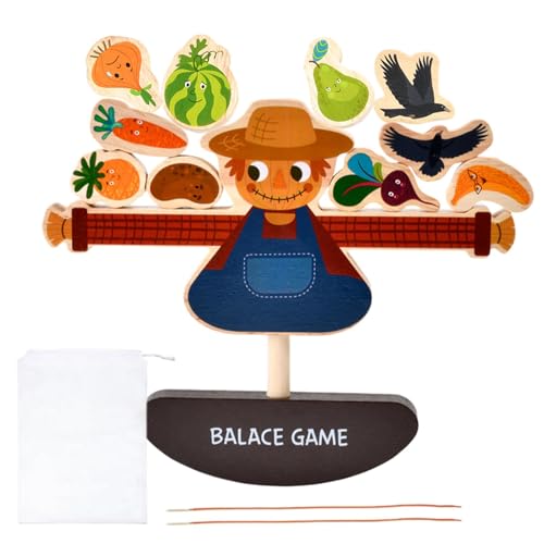 Wuchtbausteine Spielzeug für , stapelbares Auswuchtspiel - Bausteine Brettspiel, Balancespiel Vogelscheuche, Brettspiel aus Holz, frühes Lernspielzeug für die Fam von Generic