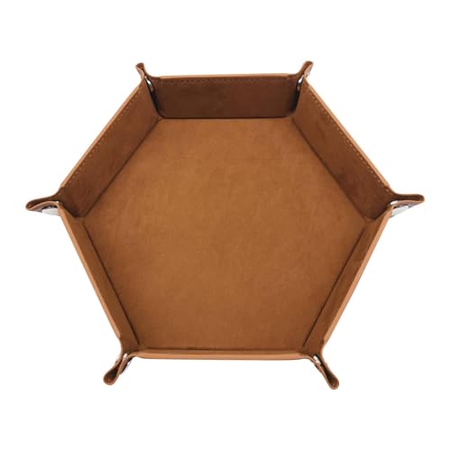 Würfel Rolling Tablett - PU Leder Hexagon Bowl Halter zum Spielen | Fold Dice Storage Organizer, Game Night Accessoire für Tabletop RPG -Player, tragbare Geschenkidee für Freunde Familie Weihnacht Würfel Rolling Tablett - PU Leder Hexagon Bowl Halter zum Spielen | Fold Dice Storage Organizer, Game Night Accessoire für Tabletop RPG -Player, tragbare Geschenkidee für Freunde Familie Weihnacht von Generic