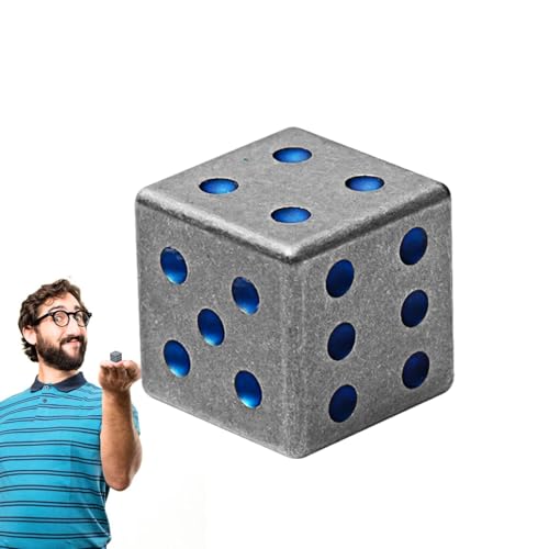 Würfel für Brettspiele, 6-seitige Titanwürfel,Schreibtisch-Würfelspiel - Interaktives Spielzeug mit sechsseitigen Würfeln, 14 mm Titanlegierung für Familienspiele, graue Würfel für kleine von Generic