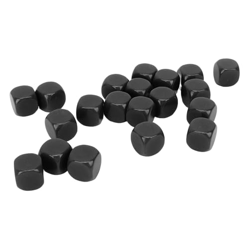Würfel mit Würfeln von Runden Ecken, Leichter Haltbarer Kunststoffwürfel 16 Mm für Brettspiele (Black) von Generic