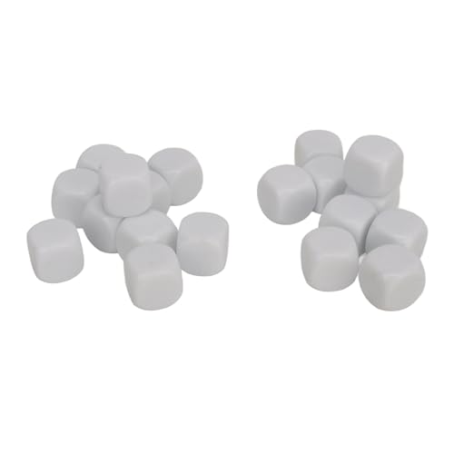 Würfel mit Würfeln von Runden Ecken, Leichter Haltbarer Kunststoffwürfel 16 Mm für Brettspiele (White) von Generic