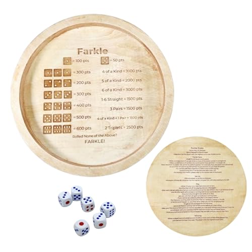 Würfelbrett - Rundes Würfelbrett aus Holz, runder Tablett-Würfelhalter | Brettspielbedarf, personalisiertes Würfelbrett, Familienspielabend für Familienabende, Camping, Würfelbrett - Rundes Würfelbrett aus Holz, runder Tablett-Würfelhalter | Brettspielbedarf, personalisiertes Würfelbrett, Familienspielabend für Familienabende, Camping, von Generic