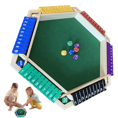 Würfelspiel Shut The Box – Klassisches Gesellschaftsspiel mit Würfeln, Spaß für die Altersgruppen | Traditionelles Shut The Box, enthält Würfel und eine Holzbox, ideal für Familienspieleabende von Generic