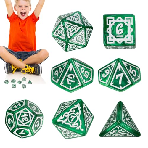 Würfelspiel für Gesellschaftsspiele – 7 thematische Würfel aus Acryl, buntes Set mit magnetischer Aufbewahrungsbox für Würfelspiel für Gesellschaftsspiele – 7 thematische Würfel aus Acryl, buntes Set mit magnetischer Aufbewahrungsbox für von Generic