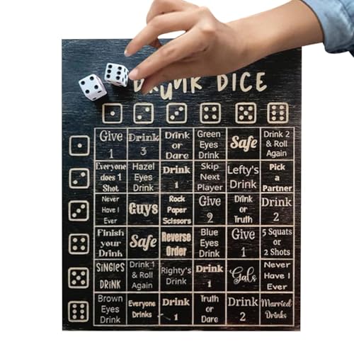Würfeltablett Trinkwürfel Spielwürfel zum Trinken Holz Trinken Herausforderungskarte Trinkwürfel Trinken Dice Bar Trinkspiel Betrunkenes Partyspiel für Erwachsene Freundin Freund Freunde Familie Würfeltablett Trinkwürfel Spielwürfel zum Trinken Holz Trinken Herausforderungskarte Trinkwürfel Trinken Dice Bar Trinkspiel Betrunkenes Partyspiel für Erwachsene Freundin Freund Freunde Familie von Generic