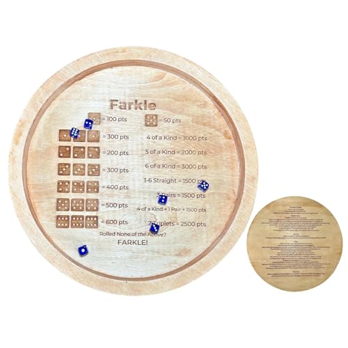 Würfeltablett für Brettspiele, Würfeltablett | Brettspiele für Erwachsene und Kinder, Holzwürfel-Set Fun Spots, Familienspiel mit sechs Würfeln von Generic