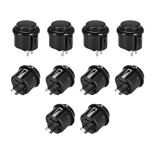 XYWHPGV 23mm Montageloch Momentary Game Push Button Switch Rund für Arcade-Videospiele Schwarz 10 Stück(424a5 fe34d 37a1b 3146d 1c4b9 13f68 von Generic