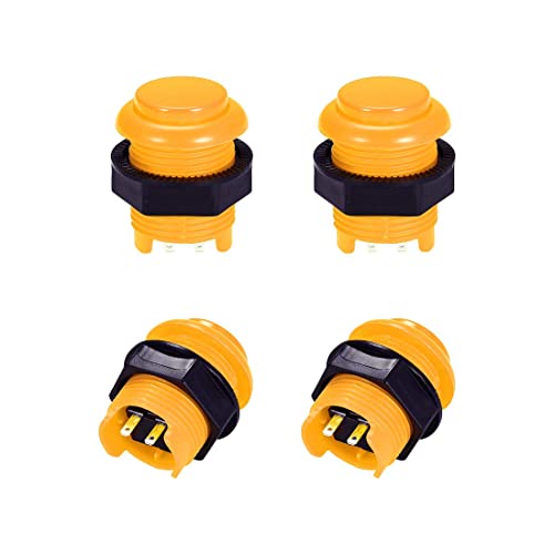 XYWHPGV M28 Montageloch Momentary Game Push Button Switch Rund für Arcade-Videospiele Gelb 4 Stück(ec6df 9f73b 1a22a 3b647 5c0a7 0126b von Generic