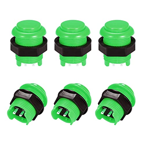 XYWHPGV M28 Montageloch Momentary Game Push Button Switch Rund für Arcade-Videospiele Grün 6 Stück(90d82 28c7c 459c9 6af92 6d85b ca7c4 von Generic