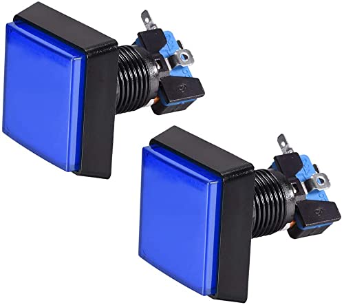 XYWHPGV Spieltaster 50x50 Quadratischer 12V LED-beleuchteter Drucktaster mit Mikroschalter für Arcade-Videospiele Blau 2 Stück(7e4f7 c2819 c4dba ff68b 0fae9 8e9f8 von Generic