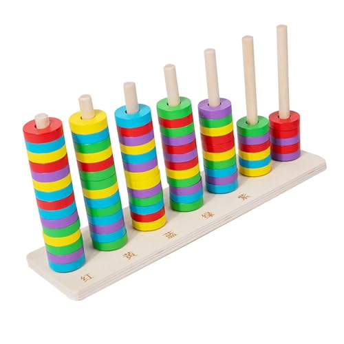 Zählstab, mathematische Werkzeuge für die Kinder, buntes Spielzeug aus Holz | Mathematikzähler mit Regenbogenring, interaktives Lernspielzeug für Schüler des 1 von Generic