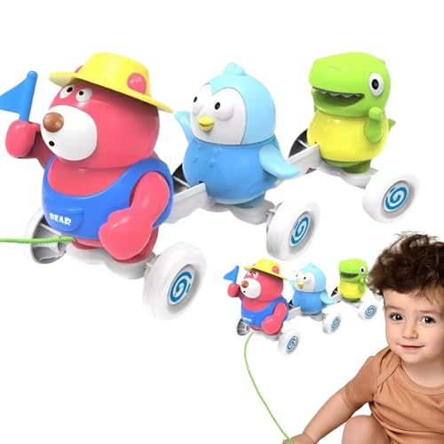 Ziehen Sie das Spielzeug, ziehen Sie das Spielzeug – ziehen Sie die Kette für Babys mit Musik | Entwicklungs-Tracking-Set mit Tiermotiv zum Geburtstag für Kinder Anfänger von Generic