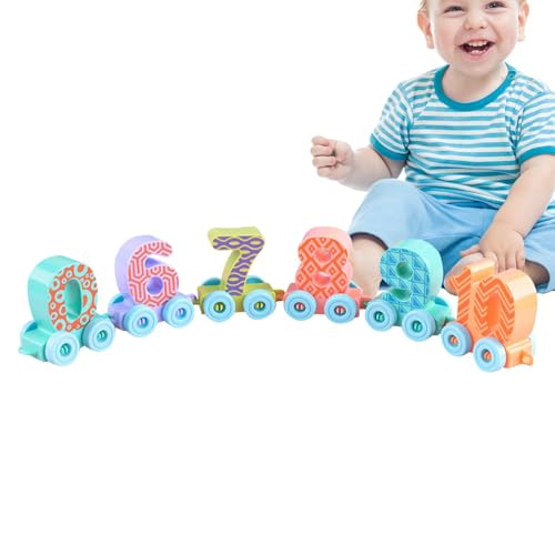Zug Block Spielzeug, Zahlenzug Spielzeug - Bausteine Züge Set - Pädagogisches Bauset - Zahlenzug Mathematik Spiel für Kleinkinder 1-3a von Generic