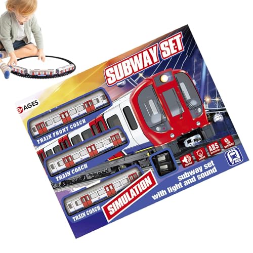 Zugset, Eisenbahn-Set für Kinder | Eisenbahn-Spielzeug für Kleinkinder: Retro Elektro-U-Bahn-Set mit Licht und Sound für Kinder zwischen 4 und 10 Jahren Zugset, Eisenbahn-Set für Kinder | Eisenbahn-Spielzeug für Kleinkinder: Retro Elektro-U-Bahn-Set mit Licht und Sound für Kinder zwischen 4 und 10 Jahren von Generic