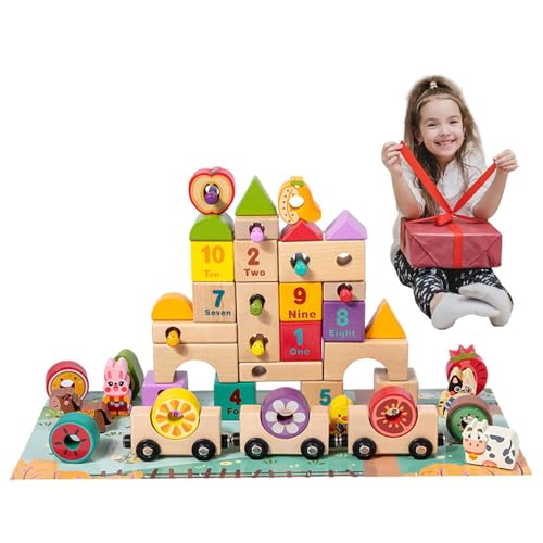 Zusammengebaute Blöcke, Puzzleteile Set | Sortieren und Kombinieren Lernspielzeug, Formen-Matching Puzzlespiel, Holz für Vorschulkinder, frühes Lernspielzeug von Generic