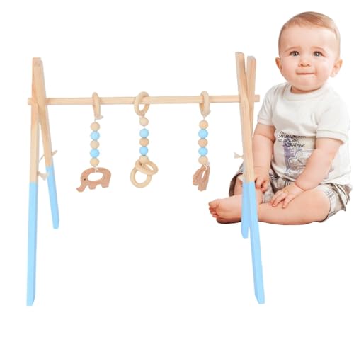 Zusammenklappbares Gymnastikspielzeug, Spielgymnastik, für kleine Kinder, zum Spielen im Fitnessstudio, Rahmen aus Holz, zusammenklappbar, Spielzeug F faltbar für Neugeborene von Generic
