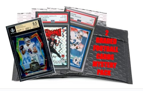 Zwei (2) abgestufte Pro Football Cards Mystery Pack PSA, BCCG, GMA, BCS von Generic