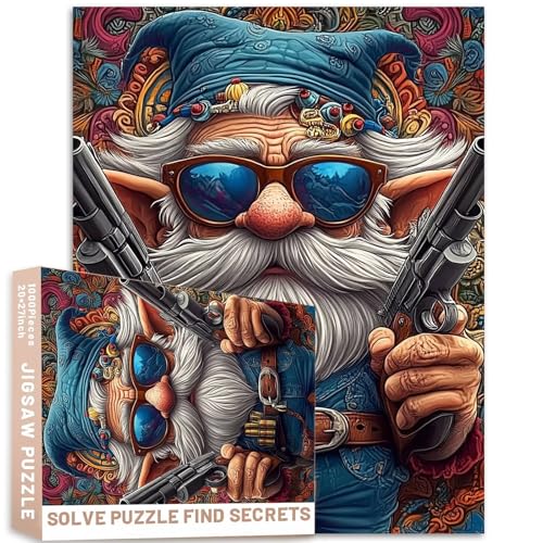 Zwerg-Puzzle, 1000 Teile, detaillierte Charakterkunst, 68 x 50 cm, gemusterter Hintergrund, Erwachsene, anspruchsvolle Familienaktivitäten, Spiele, bunt, DIY-Bastelpuzzle für Heimdekoration, Geschenke Zwerg-Puzzle, 1000 Teile, detaillierte Charakterkunst, 68 x 50 cm, gemusterter Hintergrund, Erwachsene, anspruchsvolle Familienaktivitäten, Spiele, bunt, DIY-Bastelpuzzle für Heimdekoration, Geschenke von Generic