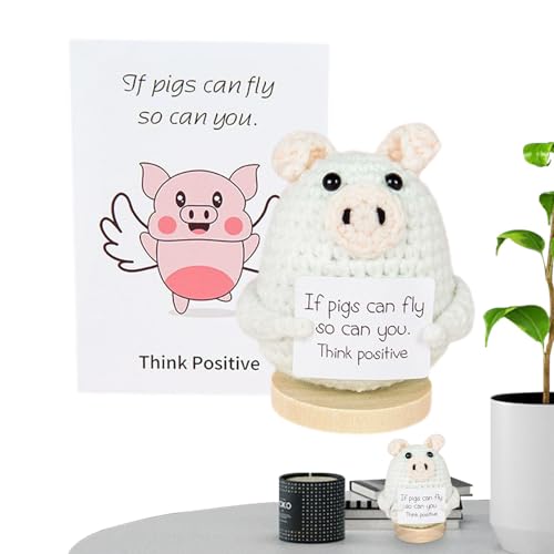 gehäkeltes Spielzeug, emotionale Unterstützung gestrickte Tiere,Inspirierende gestrickte Spielzeug mit positiver Befestigungskarte | Lustige süße Neuheit handgefertigtes Tier für Heimzimmer d von Generic