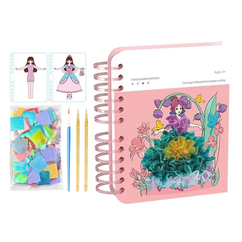 pokingArt - 18x25cm Geburtstagsfeiertagsfeier, kreatives poking-Aktivitätsspielzeug, Prinzessin Dress -up -Handwerk mit Aufklebern und Farbe | poking-Aktivitätsspielzeug für Mädchen im Vorschulkind von Generic