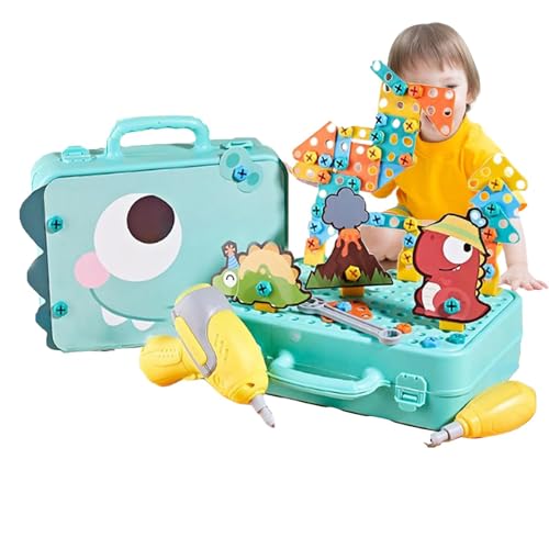 - und Schraubspielzeug für Kleinkinder, Werkzeugkasten für Kinder, Werkzeugset für Kleinkinder, Puzzlespielzeug, simuliertes Bohrschraubenwerkzeug D von Generic