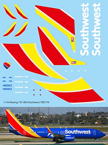 1/144 Decals für Boeing 737 800 Southwest Airlines Livery TB Decal TBD778 1/144 Decals für Boeing 737 800 Southwest Airlines Livery TB Decal TBD778 von Generico