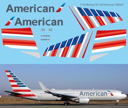 1/144 Decals für Boeing 767 300 American Airlines TB Aufkleber TBD607 von Generico