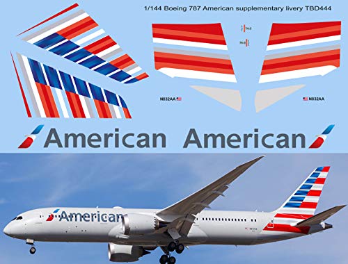 1/144 Decals kompatibel mit Boeing 787 American Airlines Livery Decals Decals TBD444 1/144 Decals kompatibel mit Boeing 787 American Airlines Livery Decals Decals TBD444 von Generico