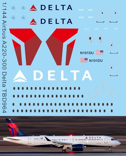 1/144 Water Decals for Airbus A220-300 Delta Airlines Livery Decal TBD964 von Generico