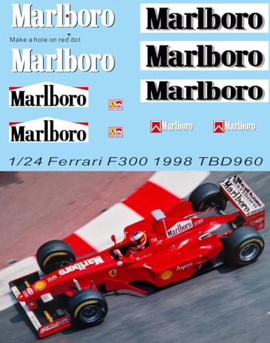 1/24 Sponsor Decals für Ferrari F300 Schumacher Irvine 1998 Decal TBD960 von Generico