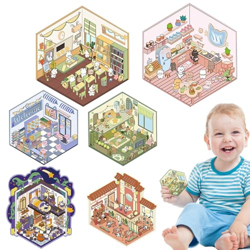 3D-Aufkleber-Szene, 3D-Häuser-Aufkleber, Miniatur-Landschafts-Sticker, Cartoon-Aufkleber, visuelles Stapeln, Partyzubehör für die Küche im Wohnzimmer 3D-Aufkleber-Szene, 3D-Häuser-Aufkleber, Miniatur-Landschafts-Sticker, Cartoon-Aufkleber, visuelles Stapeln, Partyzubehör für die Küche im Wohnzimmer von Genérico