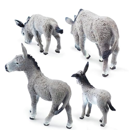 4 Stück Miniatur-Esel-Figur, kleines Eselspielzeug, Modell Farm World, Modell Esel, Simulationsspielzeug, Bauernhofspielzeug für und Mädchen, große Kollektion 4 Stück Miniatur-Esel-Figur, kleines Eselspielzeug, Modell Farm World, Modell Esel, Simulationsspielzeug, Bauernhofspielzeug für und Mädchen, große Kollektion von Genérico