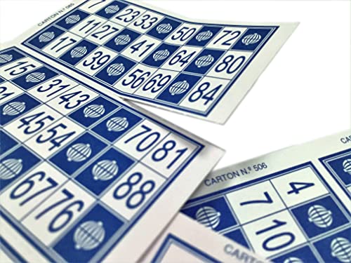 Genérico 600 traditionelle Bingo-Karten mit 90 Kugeln (blau) von Genérico