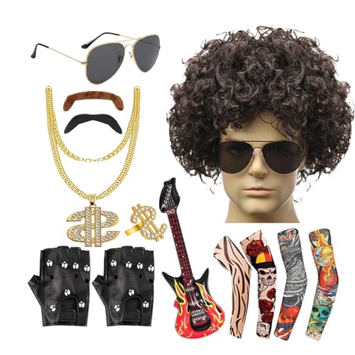 80er-Jahre-Kostüm für Herren, Rock-Kostüm | Rock-Kostüme aus den 80er-Jahren, wiederverwendbar, Rock-Party-Zubehör, Hippie-Zubehör, 80er-Jahre-Kostüme für Herren, Fes 80er-Jahre-Kostüm für Herren, Rock-Kostüm | Rock-Kostüme aus den 80er-Jahren, wiederverwendbar, Rock-Party-Zubehör, Hippie-Zubehör, 80er-Jahre-Kostüme für Herren, Fes von Genérico