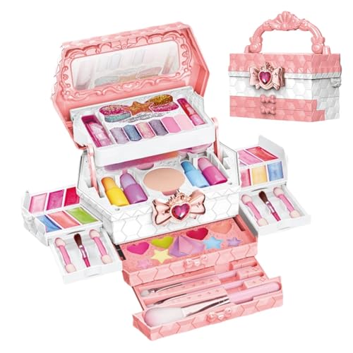 Abnehmbares Make-up-Spielzeug-Set – lustiges Anziehspielset, Kinder-Finger-Make-up-Set, waschbar, ungiftiges Spielzeug für Mädchen, echtes Make-up-Set für Spaß von Genérico