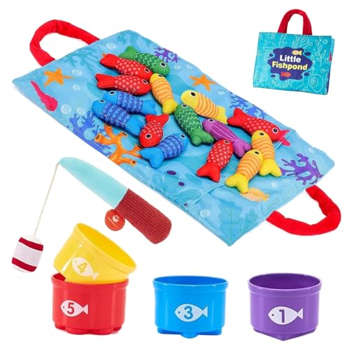 Angelspiel für Kleinkinder - Frühpädagogisches Angelspiel, Farbsortierspiel Nummer | Lernspielzeug für Kleinkinder, Stoff-Angelspiel Entwicklung für Kinder Angelspiel für Kleinkinder - Frühpädagogisches Angelspiel, Farbsortierspiel Nummer | Lernspielzeug für Kleinkinder, Stoff-Angelspiel Entwicklung für Kinder von Genérico